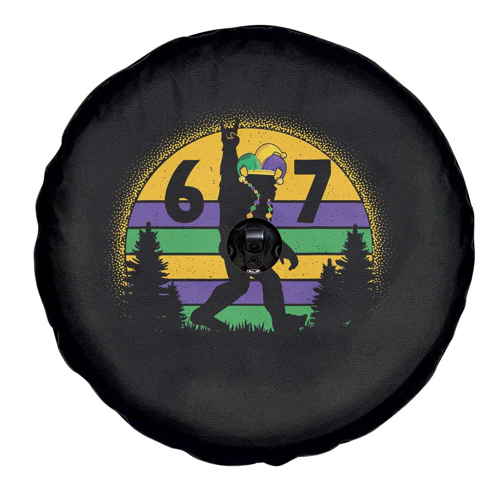 Funny Bigfoot 67 Mardi Gras Spare Tire Cover Sasquatch Parade Jester Hat TS11 Print Your Wear