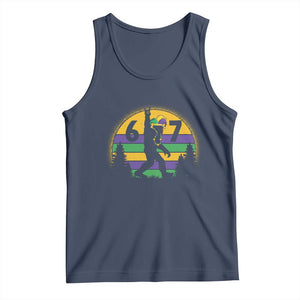 Funny Bigfoot 67 Mardi Gras Tank Top Sasquatch Parade Jester Hat TS11 Navy Print Your Wear