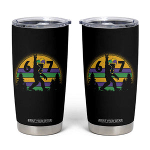 Funny Bigfoot 67 Mardi Gras Tumbler Cup Sasquatch Parade Jester Hat TS11 Black Print Your Wear