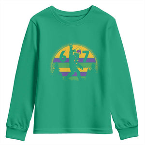 Funny Bigfoot 67 Mardi Gras Youth Sweatshirt Sasquatch Parade Jester Hat TS11 Irish Green Print Your Wear