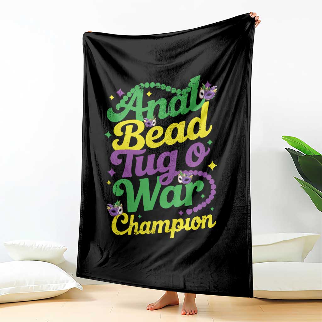 Funny Anal Bead Tug O War Mardi Gras Throw Blanket Fat Tuesday Carnival Adult Humor TS11 Print Your Wear