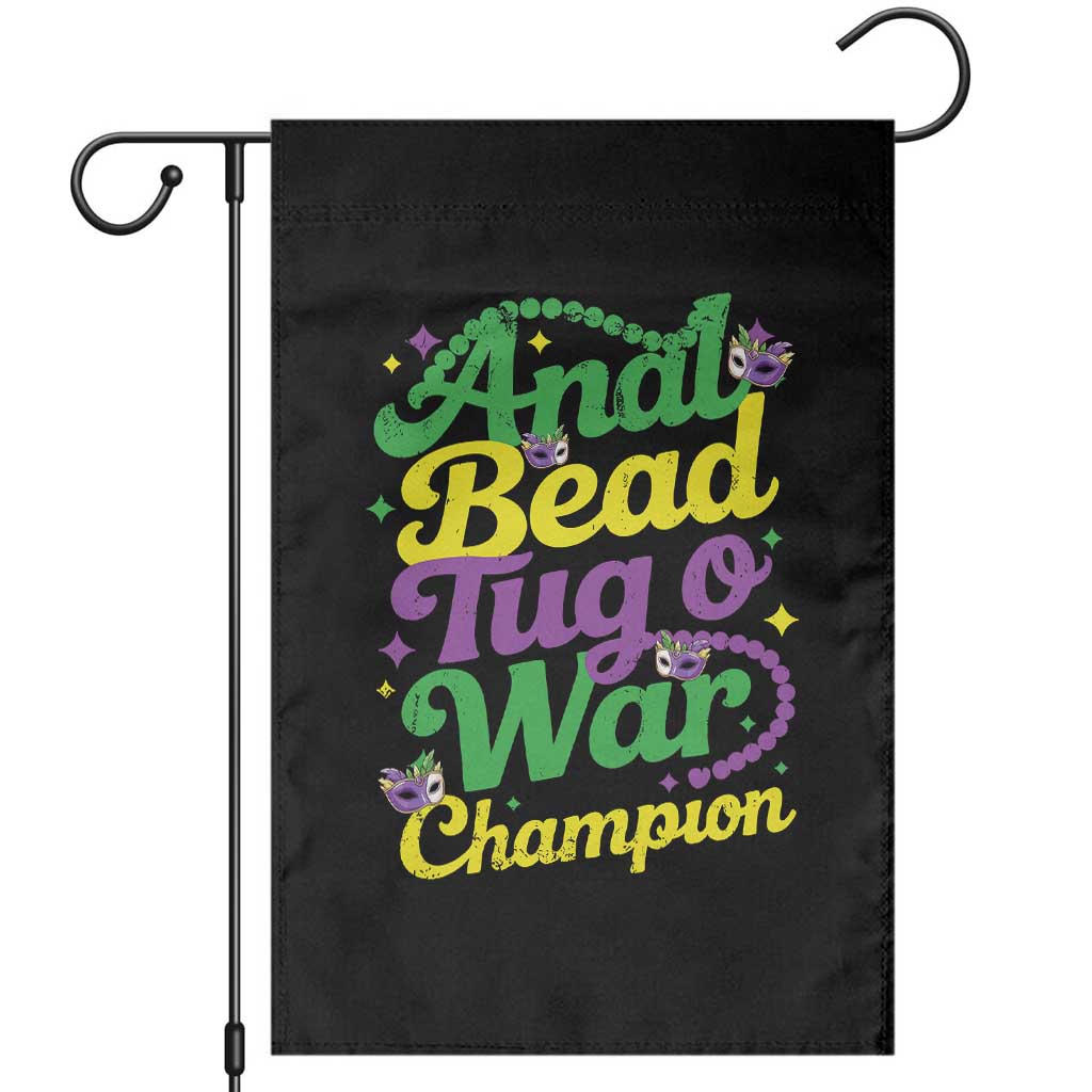 Funny Anal Bead Tug O War Mardi Gras Garden Flag Fat Tuesday Carnival Adult Humor TS11 Black Print Your Wear