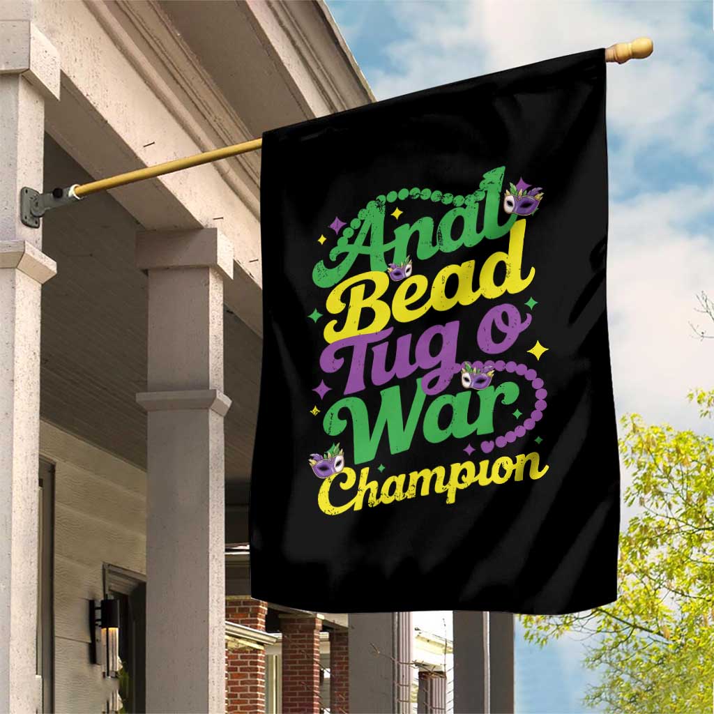 Funny Anal Bead Tug O War Mardi Gras Garden Flag Fat Tuesday Carnival Adult Humor TS11 Print Your Wear