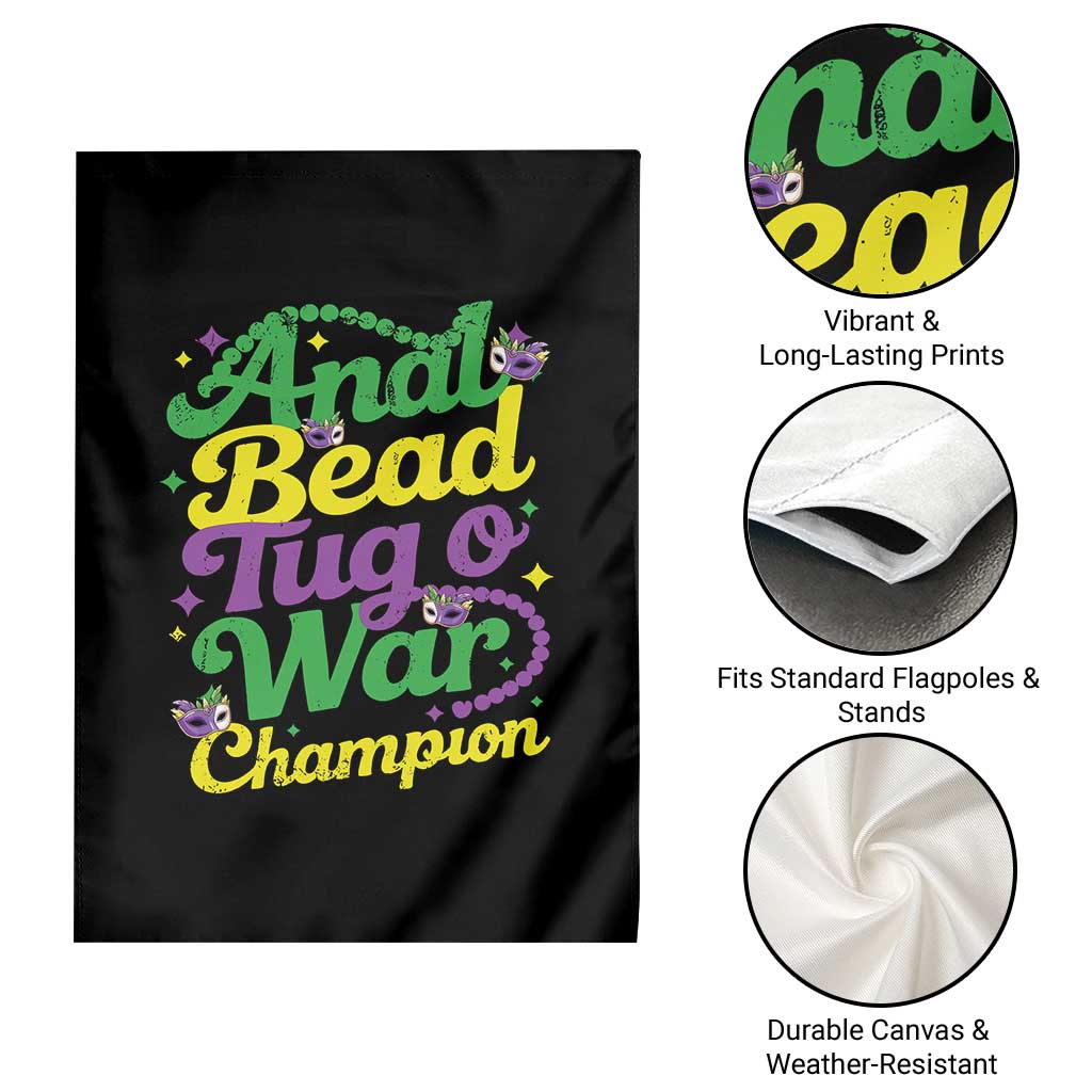 Funny Anal Bead Tug O War Mardi Gras Garden Flag Fat Tuesday Carnival Adult Humor TS11 Print Your Wear