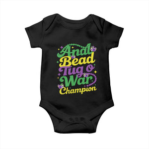 Funny Anal Bead Tug O War Mardi Gras Baby Onesie Fat Tuesday Carnival Adult Humor TS11 Black Print Your Wear