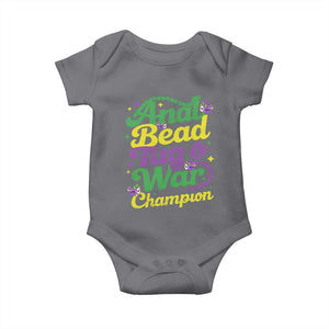 Funny Anal Bead Tug O War Mardi Gras Baby Onesie Fat Tuesday Carnival Adult Humor TS11 Charcoal Print Your Wear