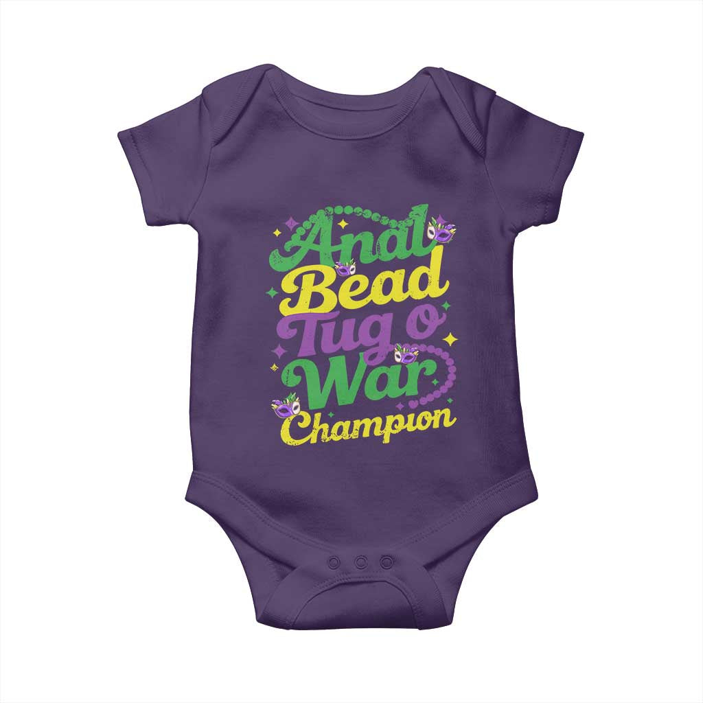 Funny Anal Bead Tug O War Mardi Gras Baby Onesie Fat Tuesday Carnival Adult Humor TS11 Purple Print Your Wear