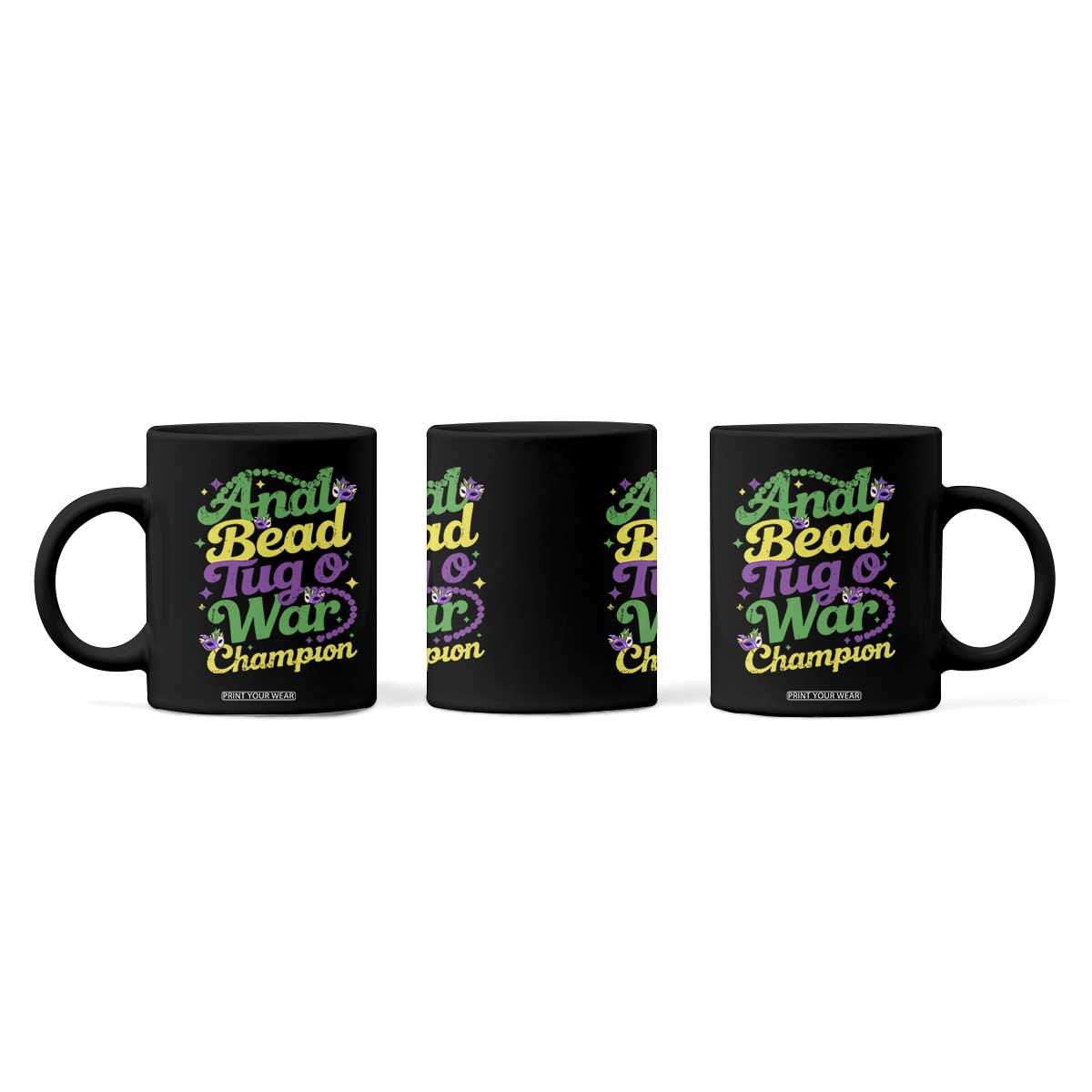 Funny Anal Bead Tug O War Mardi Gras Coffee Mug Fat Tuesday Carnival Adult Humor TS11 Print Your Wear