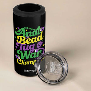 Funny Anal Bead Tug O War Mardi Gras 4 in 1 Can Cooler Tumbler Fat Tuesday Carnival Adult Humor TS11 Print Your Wear