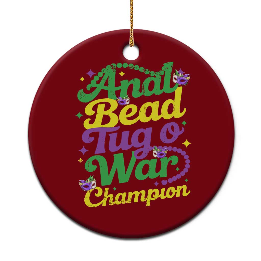 Funny Anal Bead Tug O War Mardi Gras Ceramic Ornament Fat Tuesday Carnival Adult Humor TS11 1pc Red Print Your Wear