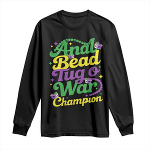 Funny Anal Bead Tug O War Mardi Gras Long Sleeve Shirt Fat Tuesday Carnival Adult Humor TS11 Black Print Your Wear
