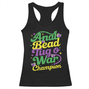 Funny Anal Bead Tug O War Mardi Gras Racerback Tank Top Fat Tuesday Carnival Adult Humor TS11 Black Print Your Wear