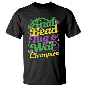 Funny Anal Bead Tug O War Mardi Gras T Shirt - Fat Tuesday Carnival Adult Humor Tee TS11 Black Print Your Wear
