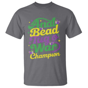 Funny Anal Bead Tug O War Mardi Gras T Shirt - Fat Tuesday Carnival Adult Humor Tee TS11 Charcoal Print Your Wear