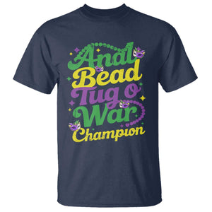 Funny Anal Bead Tug O War Mardi Gras T Shirt - Fat Tuesday Carnival Adult Humor Tee TS11 Navy Print Your Wear