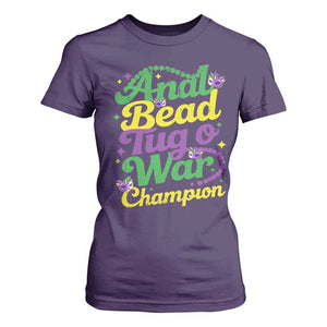 Funny Anal Bead Tug O War Mardi Gras T Shirt For Women Fat Tuesday Carnival Adult Humor TS11 Purple Print Your Wear