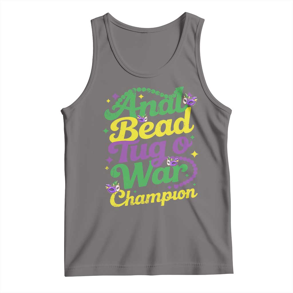 Funny Anal Bead Tug O War Mardi Gras Tank Top Fat Tuesday Carnival Adult Humor TS11 Deep Heather Print Your Wear