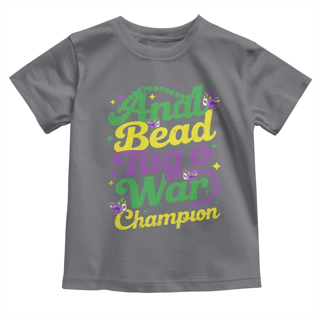 Funny Anal Bead Tug O War Mardi Gras Toddler T Shirt Fat Tuesday Carnival Adult Humor TS11 Charcoal Print Your Wear