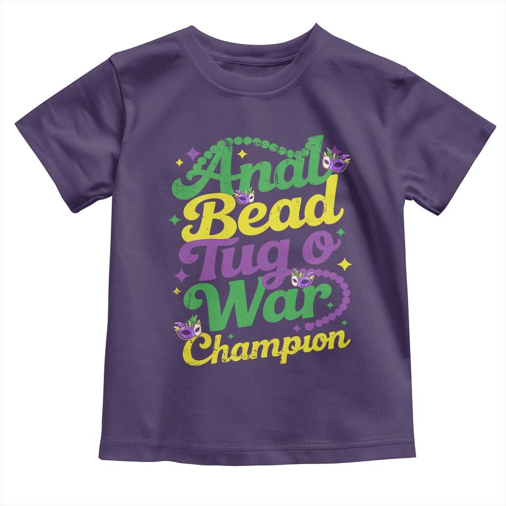 Funny Anal Bead Tug O War Mardi Gras Toddler T Shirt Fat Tuesday Carnival Adult Humor TS11 Purple Print Your Wear