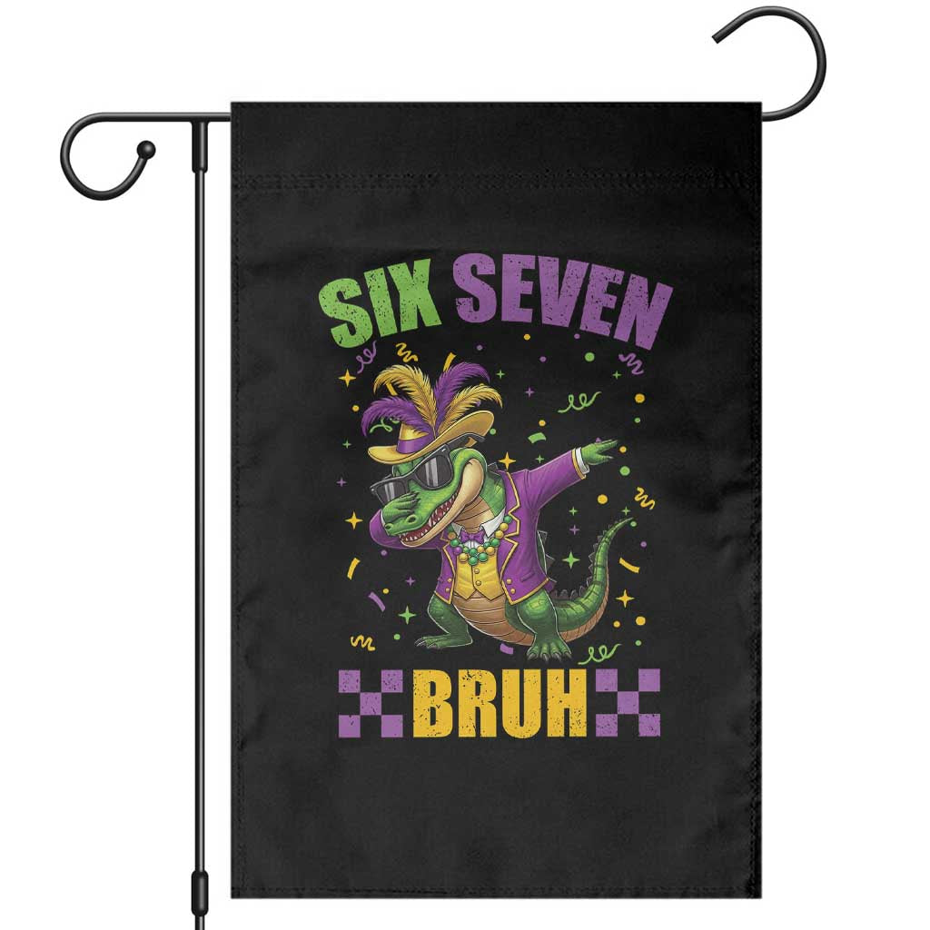 Funny 67 Mardi Gras Alligator Garden Flag Six Seven Bruh Mardigator Dabbing Crocodile TS11 Black Print Your Wear