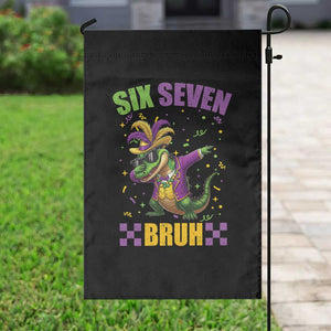 Funny 67 Mardi Gras Alligator Garden Flag Six Seven Bruh Mardigator Dabbing Crocodile TS11 Print Your Wear
