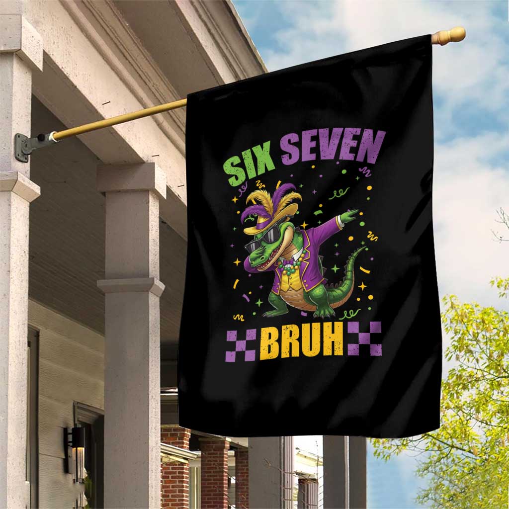 Funny 67 Mardi Gras Alligator Garden Flag Six Seven Bruh Mardigator Dabbing Crocodile TS11 Print Your Wear