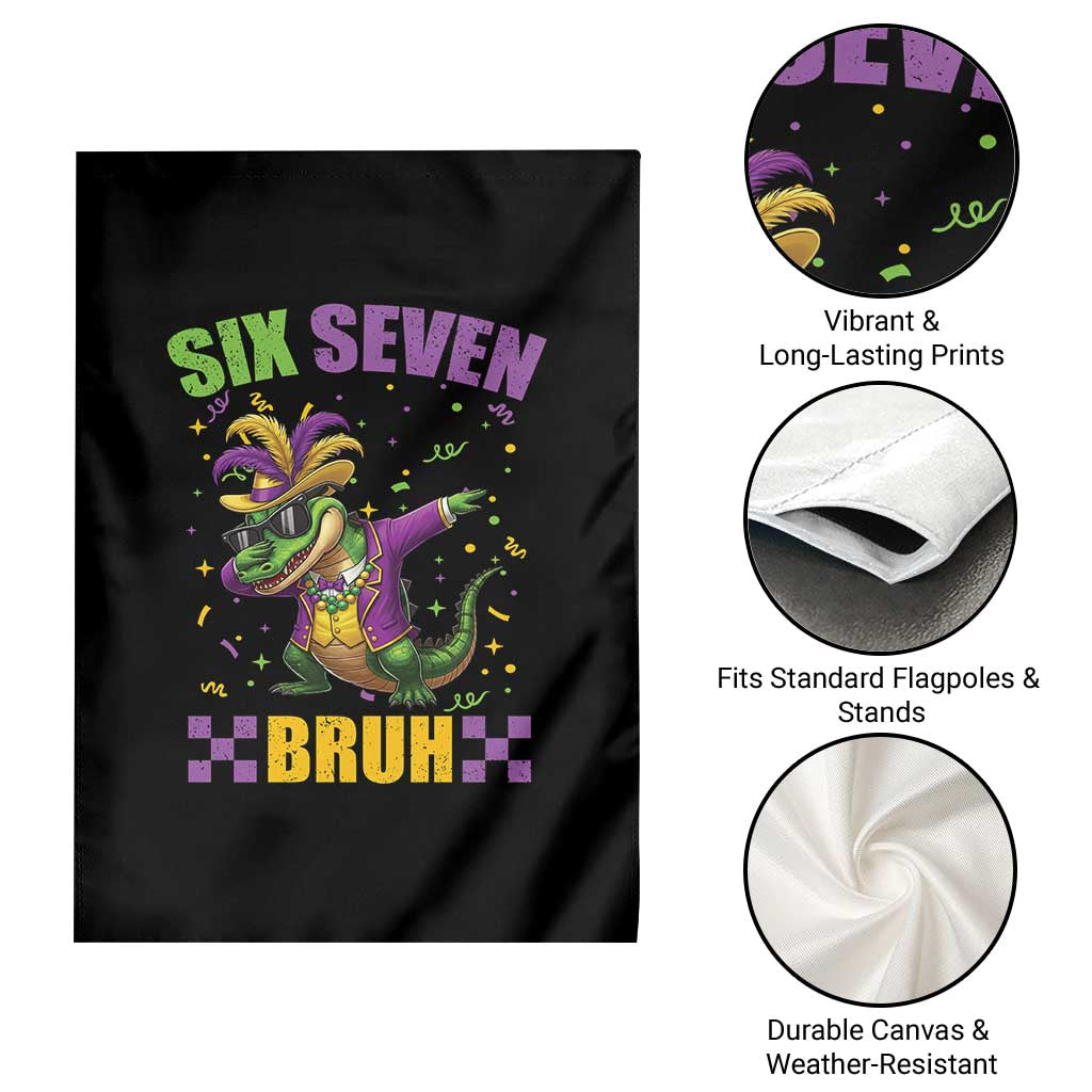 Funny 67 Mardi Gras Alligator Garden Flag Six Seven Bruh Mardigator Dabbing Crocodile TS11 Print Your Wear
