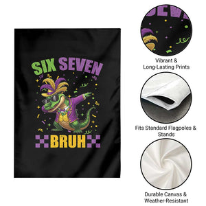 Funny 67 Mardi Gras Alligator Garden Flag Six Seven Bruh Mardigator Dabbing Crocodile TS11 Print Your Wear