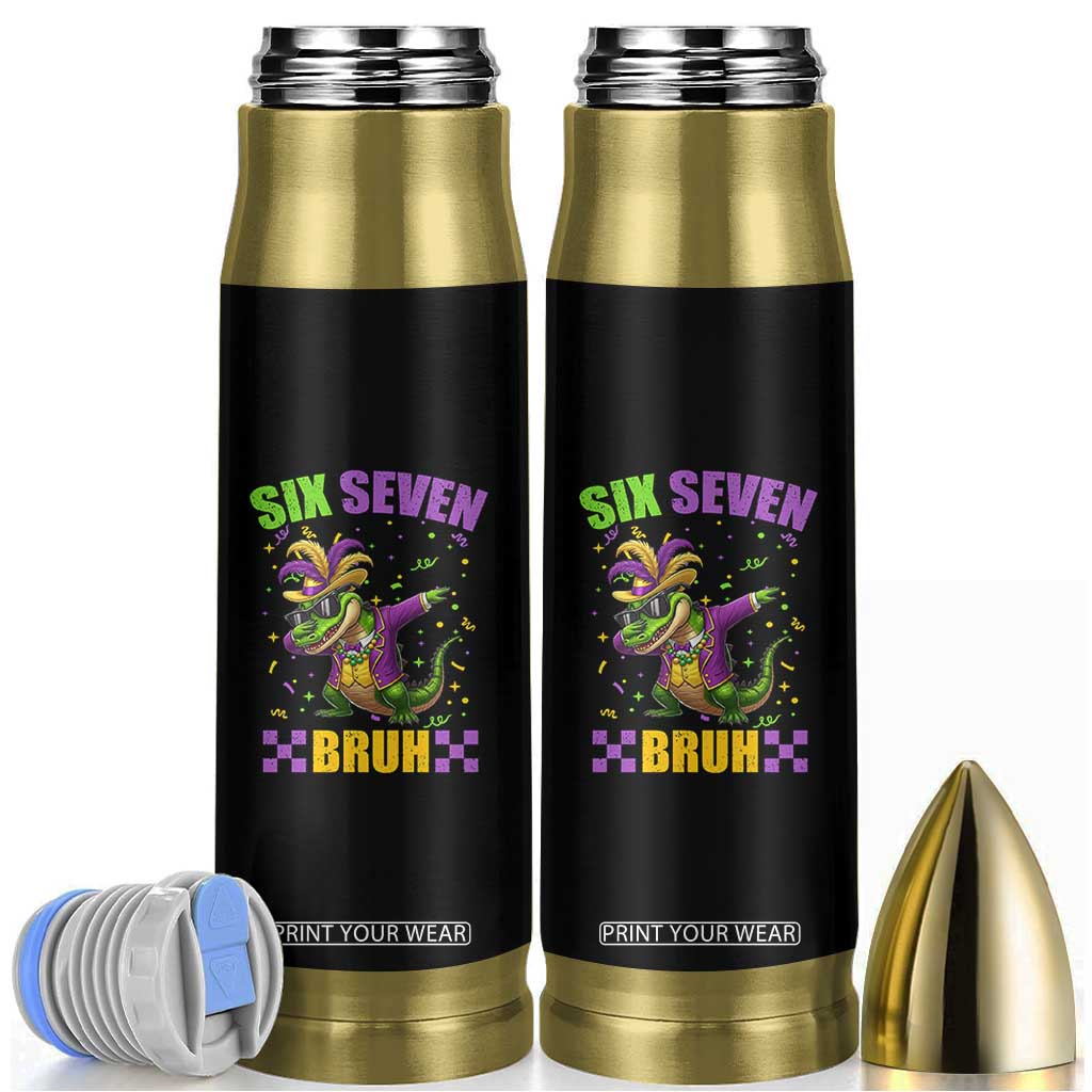 Funny 67 Mardi Gras Alligator Bullet Tumbler Six Seven Bruh Mardigator Dabbing Crocodile TS11 Black Print Your Wear