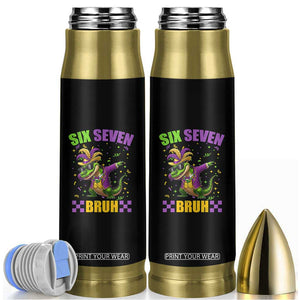 Funny 67 Mardi Gras Alligator Bullet Tumbler Six Seven Bruh Mardigator Dabbing Crocodile TS11 Black Print Your Wear