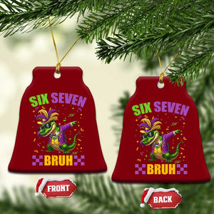 Funny 67 Mardi Gras Alligator Ceramic Ornament Six Seven Bruh Mardigator Dabbing Crocodile TS11 Print Your Wear