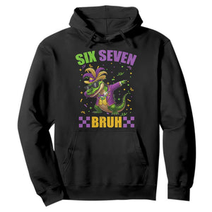 Funny 67 Mardi Gras Alligator Hoodie Six Seven Bruh Mardigator Dabbing Crocodile TS11 Black Print Your Wear