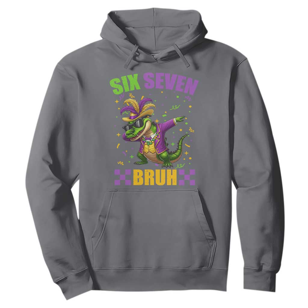 Funny 67 Mardi Gras Alligator Hoodie Six Seven Bruh Mardigator Dabbing Crocodile TS11 Charcoal Print Your Wear
