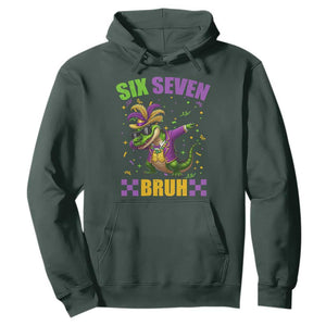 Funny 67 Mardi Gras Alligator Hoodie Six Seven Bruh Mardigator Dabbing Crocodile TS11 Dark Forest Green Print Your Wear