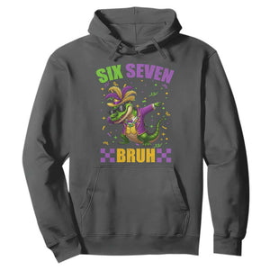 Funny 67 Mardi Gras Alligator Hoodie Six Seven Bruh Mardigator Dabbing Crocodile TS11 Dark Heather Print Your Wear
