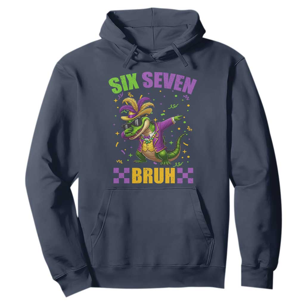 Funny 67 Mardi Gras Alligator Hoodie Six Seven Bruh Mardigator Dabbing Crocodile TS11 Navy Print Your Wear