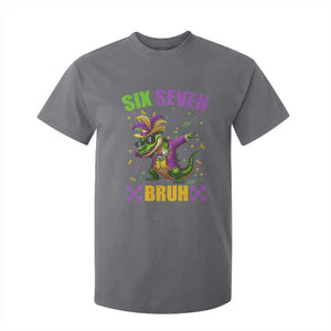 Funny 67 Mardi Gras Alligator T Shirt For Kid Six Seven Bruh Mardigator Dabbing Crocodile TS11 Charcoal Print Your Wear