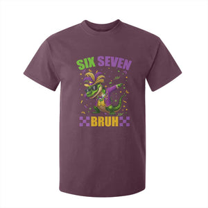 Funny 67 Mardi Gras Alligator T Shirt For Kid Six Seven Bruh Mardigator Dabbing Crocodile TS11 Maroon Print Your Wear