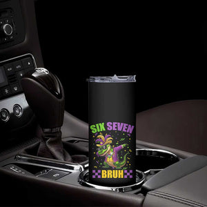 Funny 67 Mardi Gras Alligator Skinny Tumbler Six Seven Bruh Mardigator Dabbing Crocodile TS11 Print Your Wear