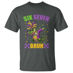 Funny 67 Mardi Gras Alligator T Shirt Six Seven Bruh Mardigator Dabbing Crocodile TS11 Dark Heather Print Your Wear