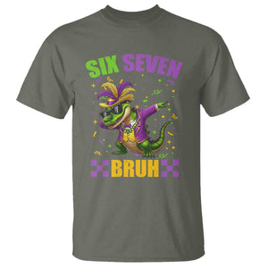 Funny 67 Mardi Gras Alligator T Shirt Six Seven Bruh Mardigator Dabbing Crocodile TS11 Military Green Print Your Wear
