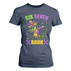 Funny 67 Mardi Gras Alligator T Shirt For Women Six Seven Bruh Mardigator Dabbing Crocodile TS11 Navy Print Your Wear