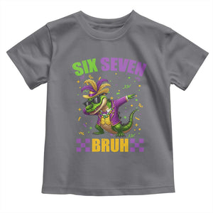 Funny 67 Mardi Gras Alligator Toddler T Shirt Six Seven Bruh Mardigator Dabbing Crocodile TS11 Charcoal Print Your Wear