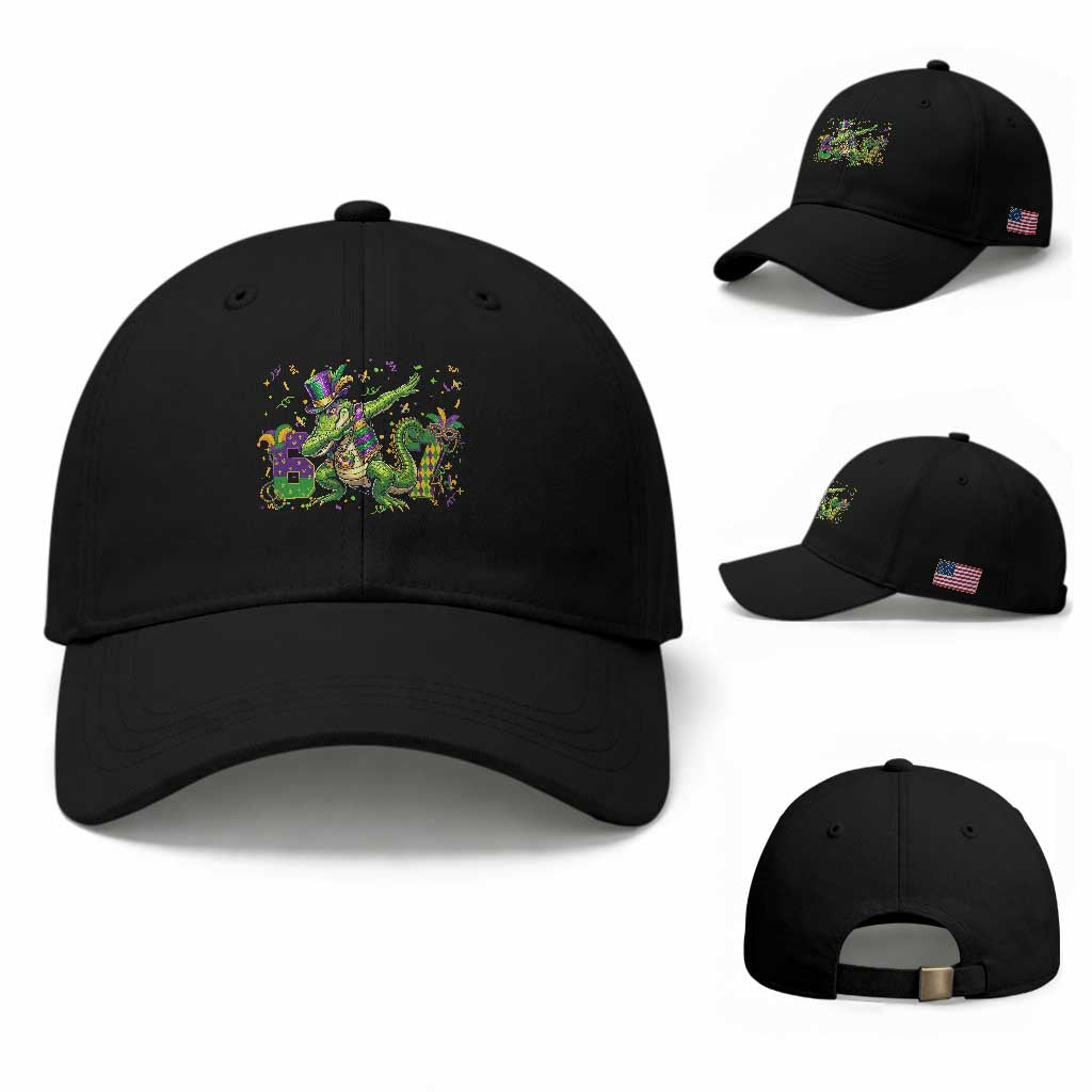 Funny Dabbing Alligator 67 Mardi Gras Six Seven Meme Baseball Cap TS11 Baseball Cap Universal Fit Black Print Your Wear