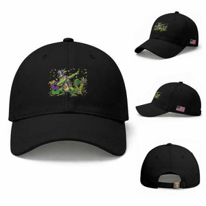 Funny Dabbing Alligator 67 Mardi Gras Six Seven Meme Baseball Cap TS11 Baseball Cap Universal Fit Black Print Your Wear