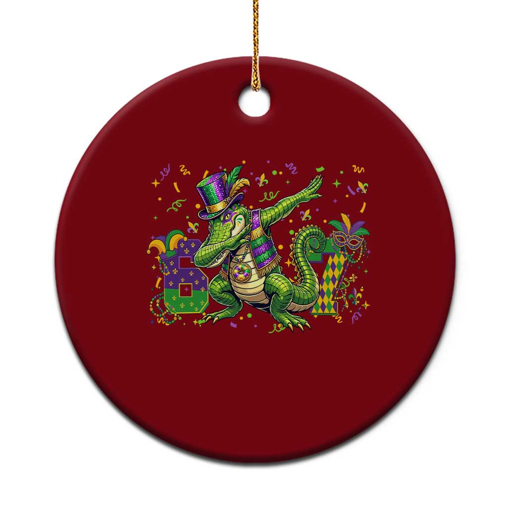 Funny Dabbing Alligator 67 Mardi Gras Six Seven Meme Ceramic Ornament TS11 1pc Red Print Your Wear