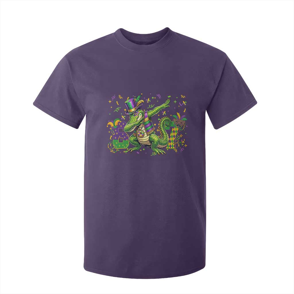 Funny Dabbing Alligator 67 Mardi Gras Six Seven Meme T Shirt For Kid TS11 Purple Print Your Wear