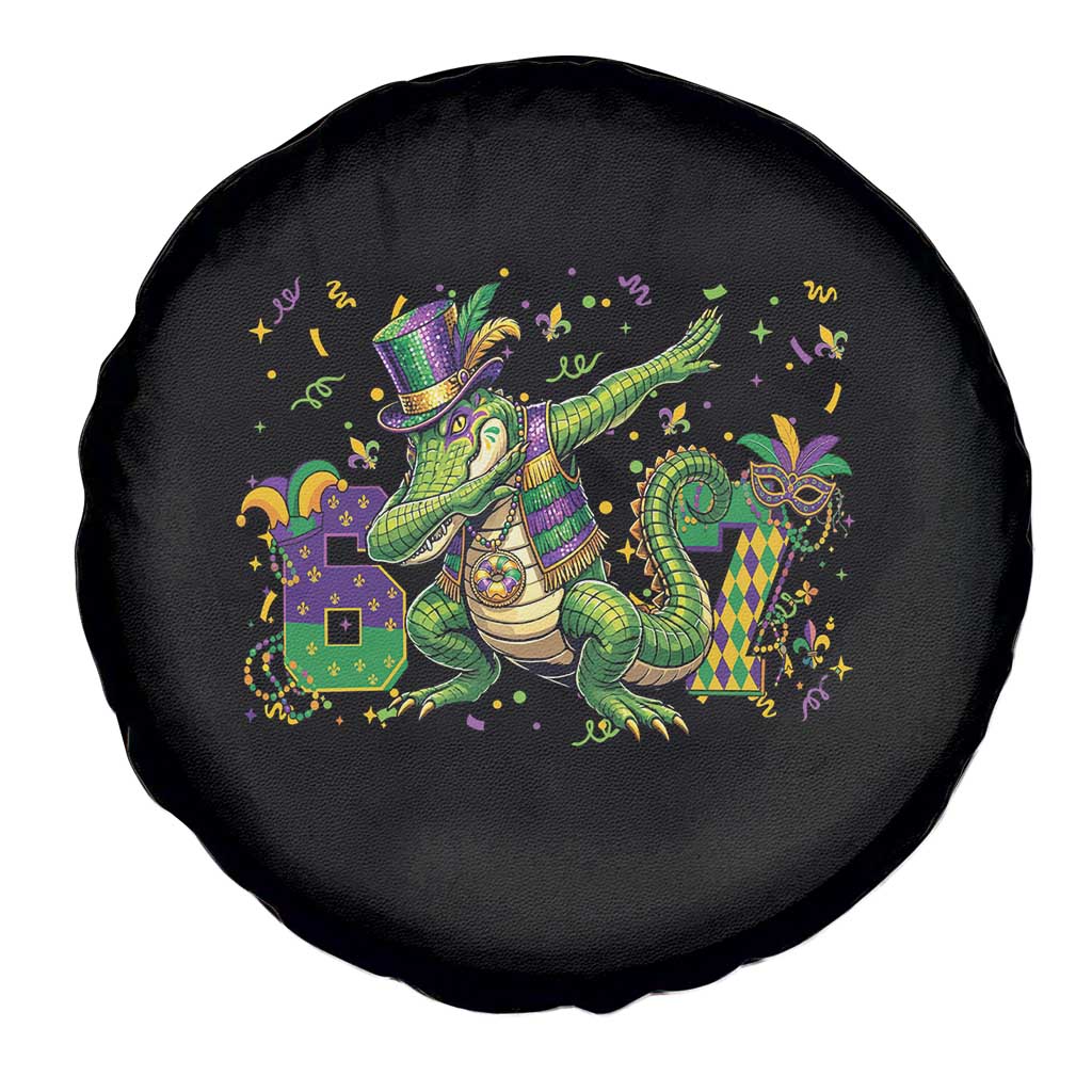 Funny Dabbing Alligator 67 Mardi Gras Six Seven Meme Spare Tire Cover TS11 Print Your Wear