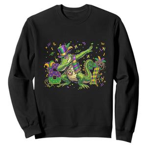 Funny Dabbing Alligator 67 Mardi Gras Six Seven Meme Sweatshirt TS11 Black Print Your Wear