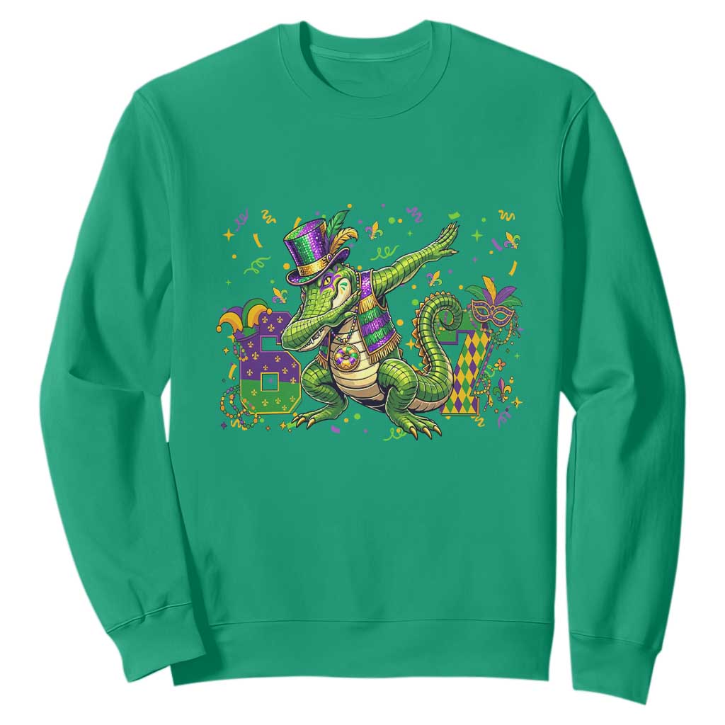 Funny Dabbing Alligator 67 Mardi Gras Six Seven Meme Sweatshirt TS11 Irish Green Print Your Wear